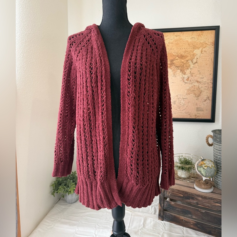 American Eagle hooded knit open cardigan XS SMALL